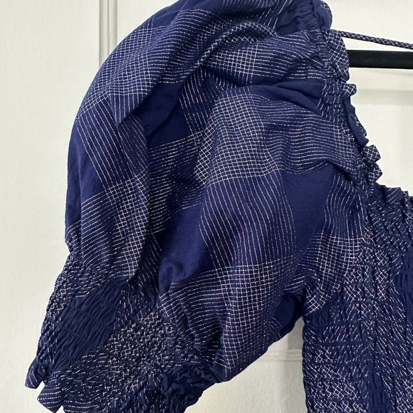 Hill House Athena Nap Dress in Navy Glitter Check size large - Picture 5 of 7